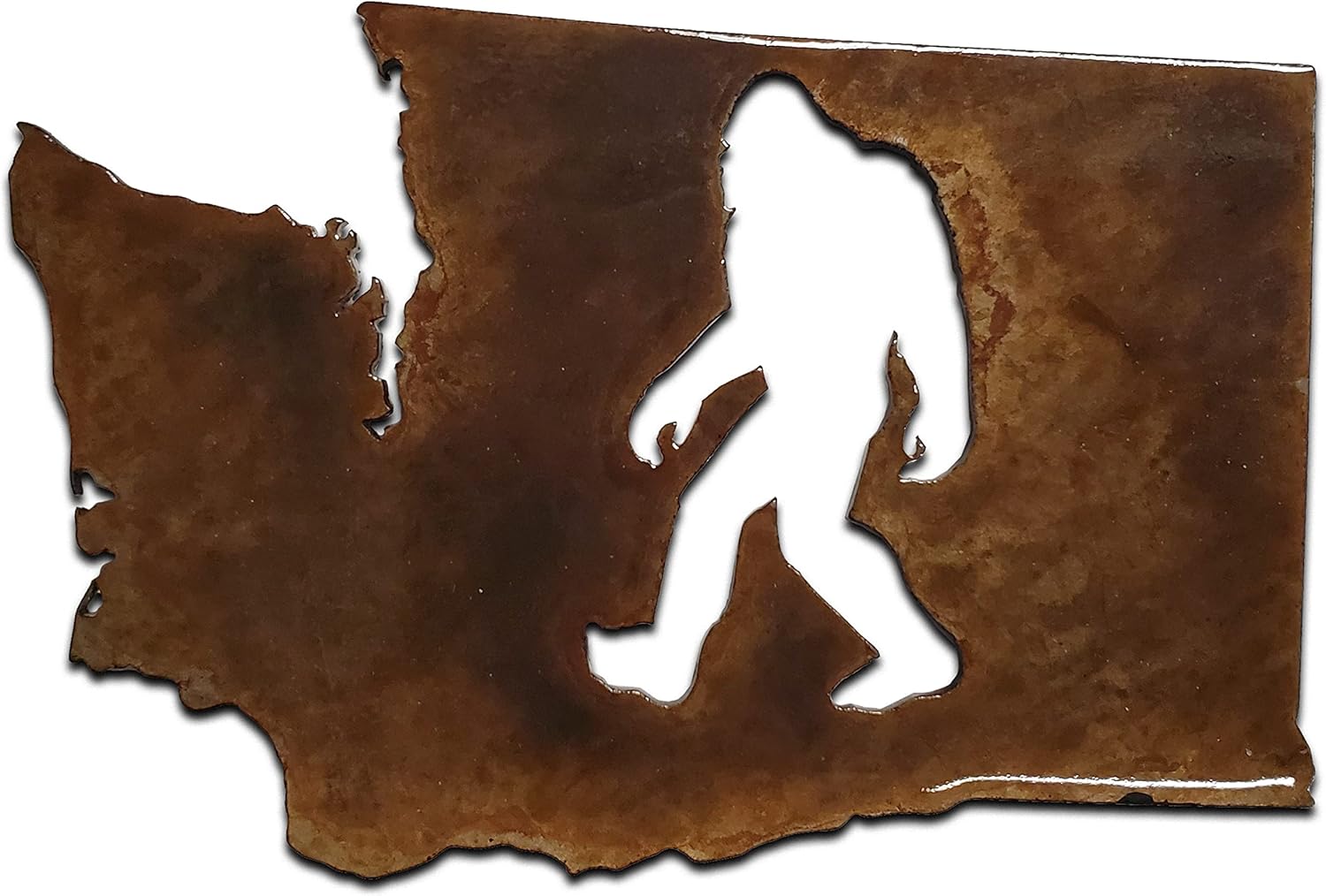Washington State shaped magnet with a Bigfoot cutout in the center
